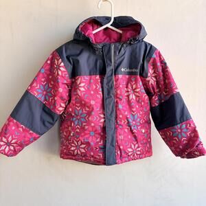 Columbia Girls Pink Snowflake Omni-Heat Winter Puffer Jacket XXS 4/5 4 5